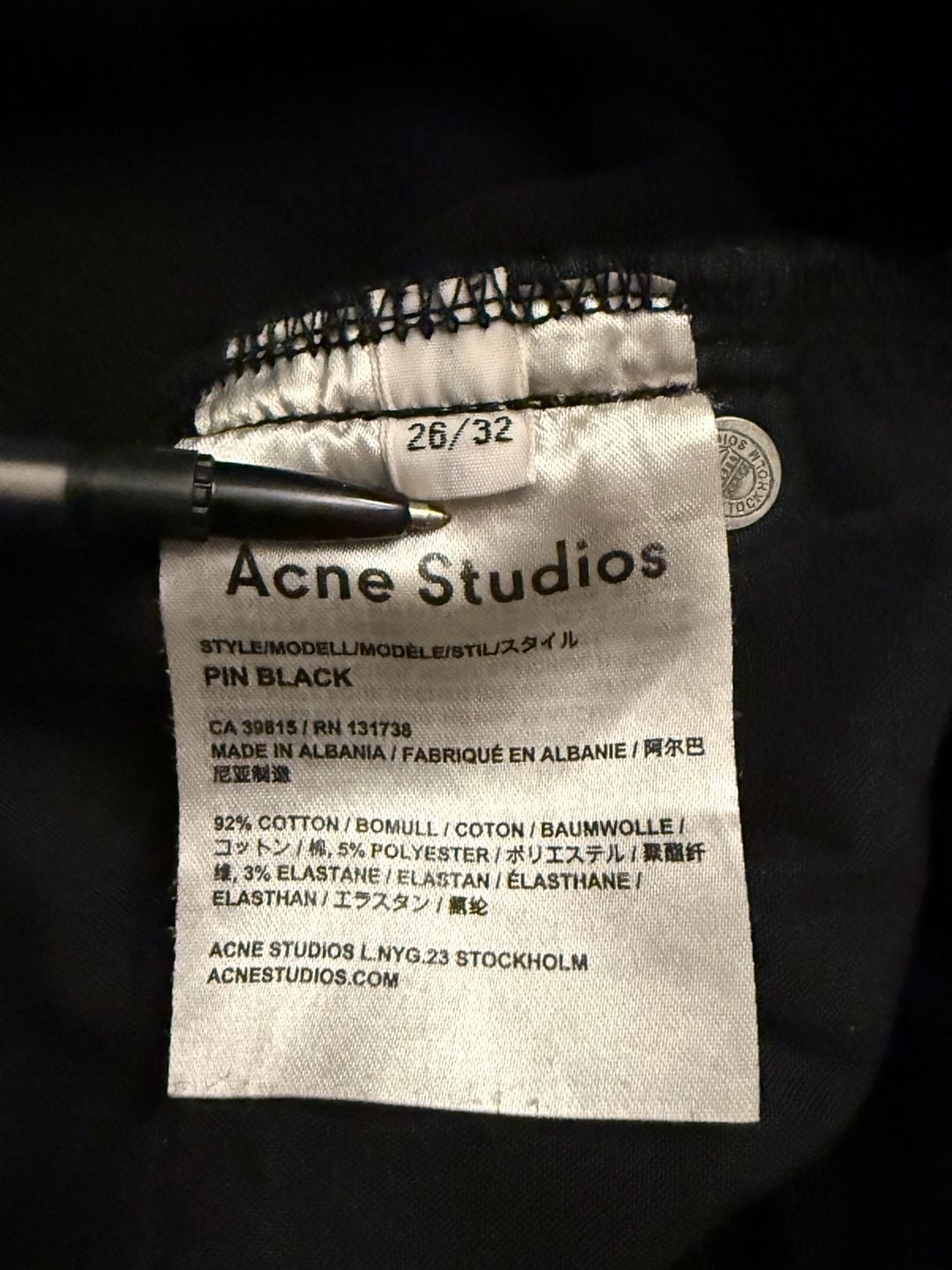 Acne Studios Pin Black Jeans Size 26/32 Black Skinny Denim 4