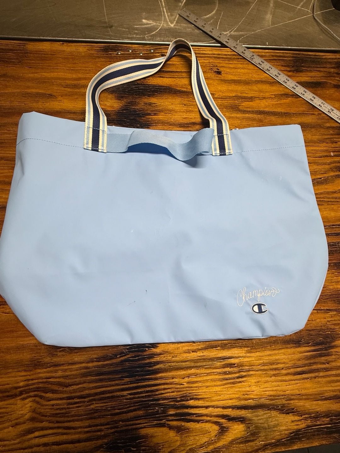 Champion Light Blue Nylon Tote Bag 2