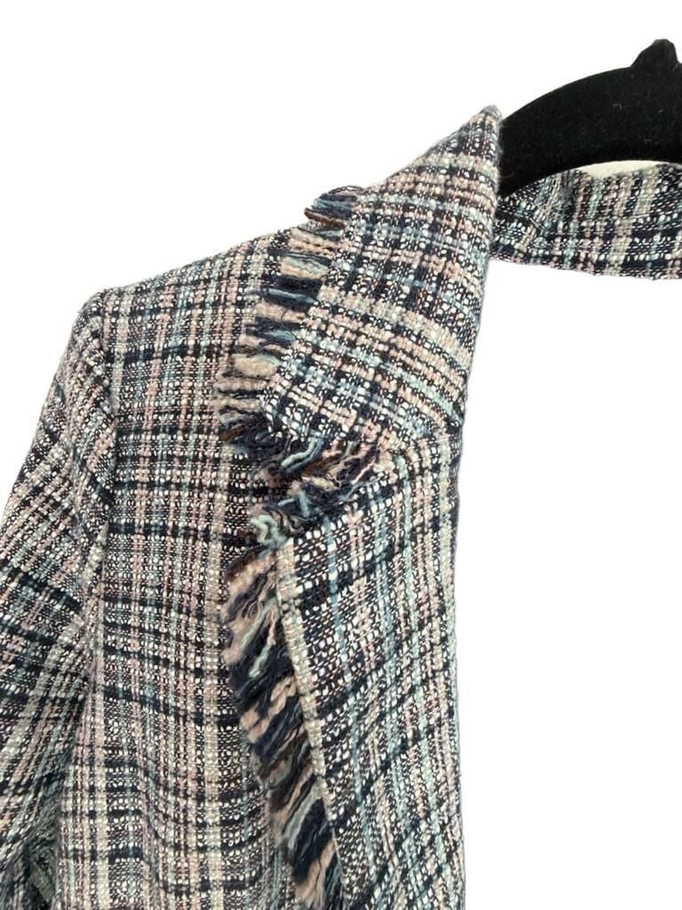 Laundry by Shelli Segal Tweed Blazer Size S/P/CH Fringe Trim 5