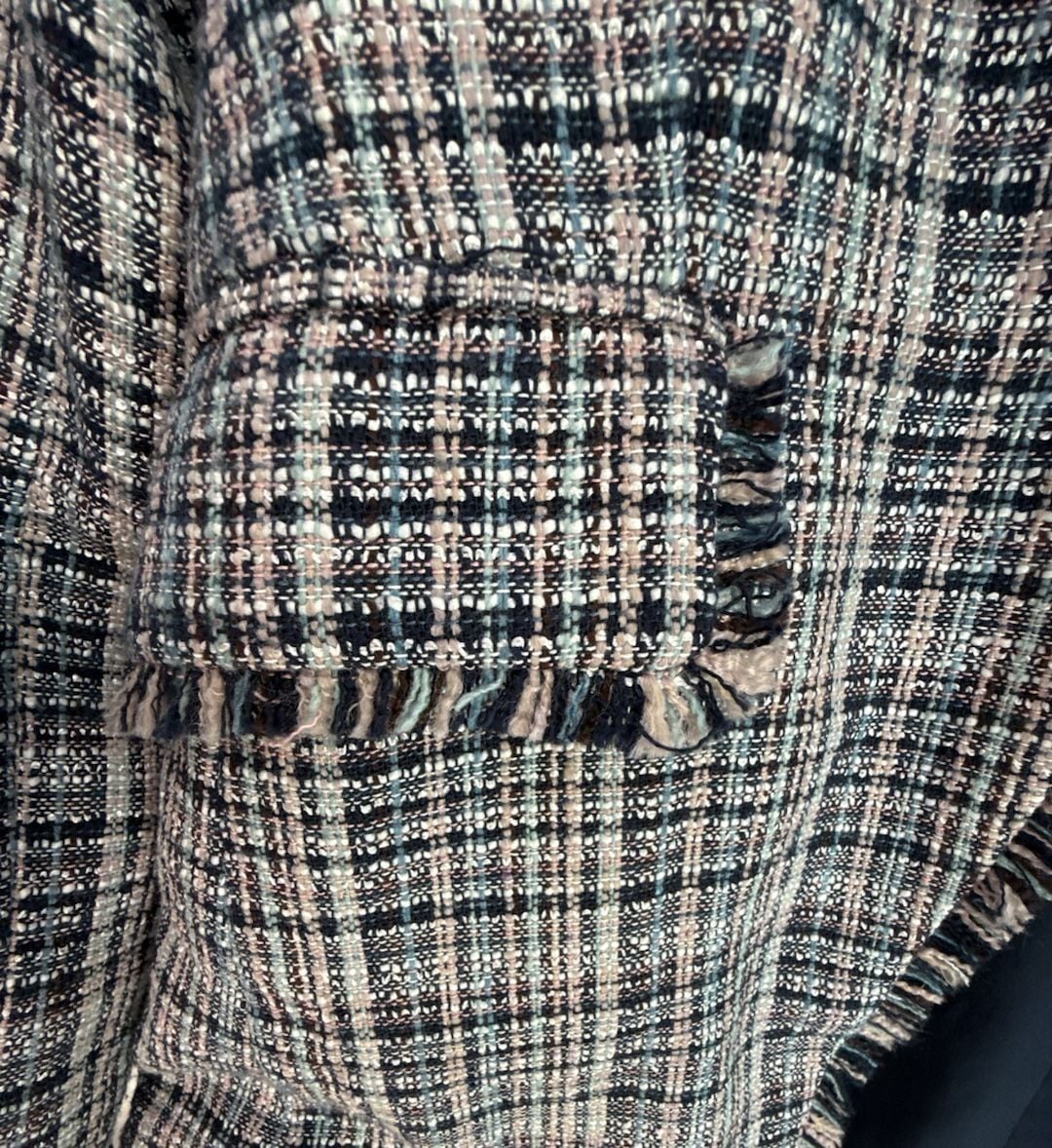 Laundry by Shelli Segal Tweed Blazer Size S/P/CH Fringe Trim 6