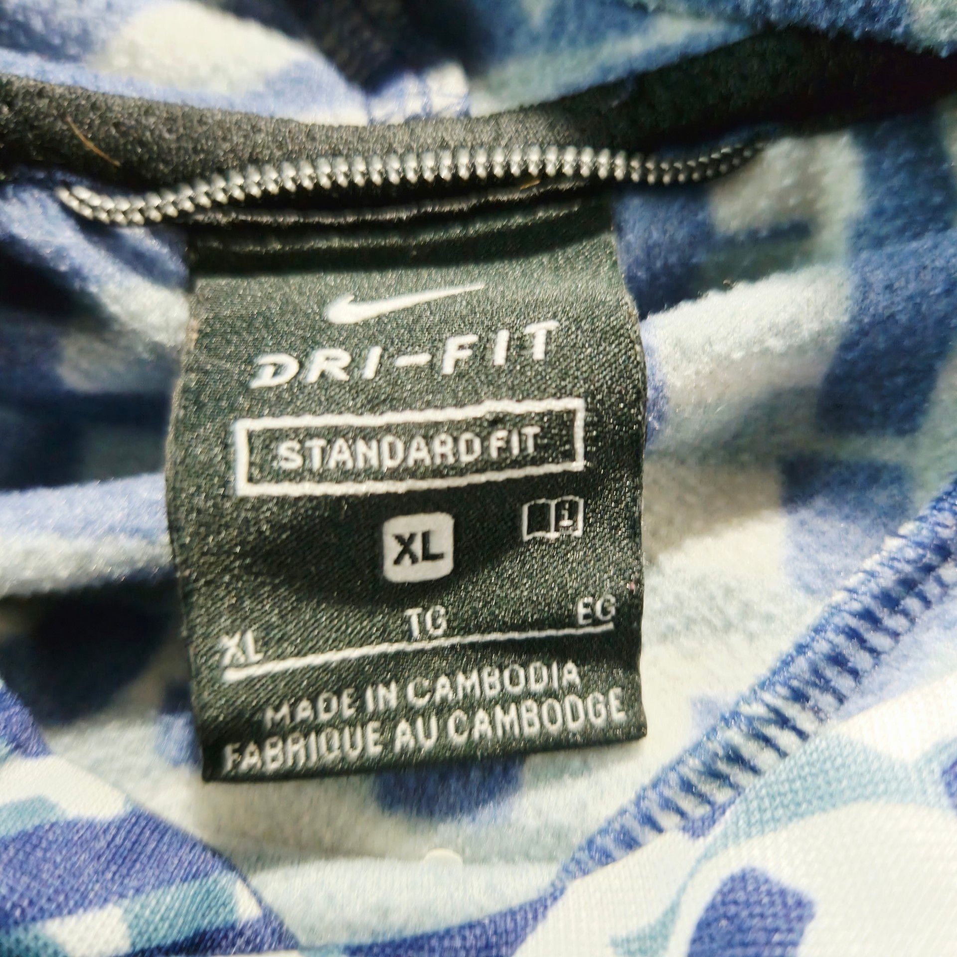 Nike Dri-Fit Hoodie Size XL Blue All Over Print Pullover Youth 3