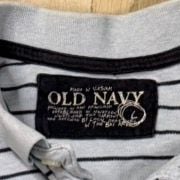 Old Navy Striped Polo Shirt Size L Blue Black Short Sleeve Golf Casual 5