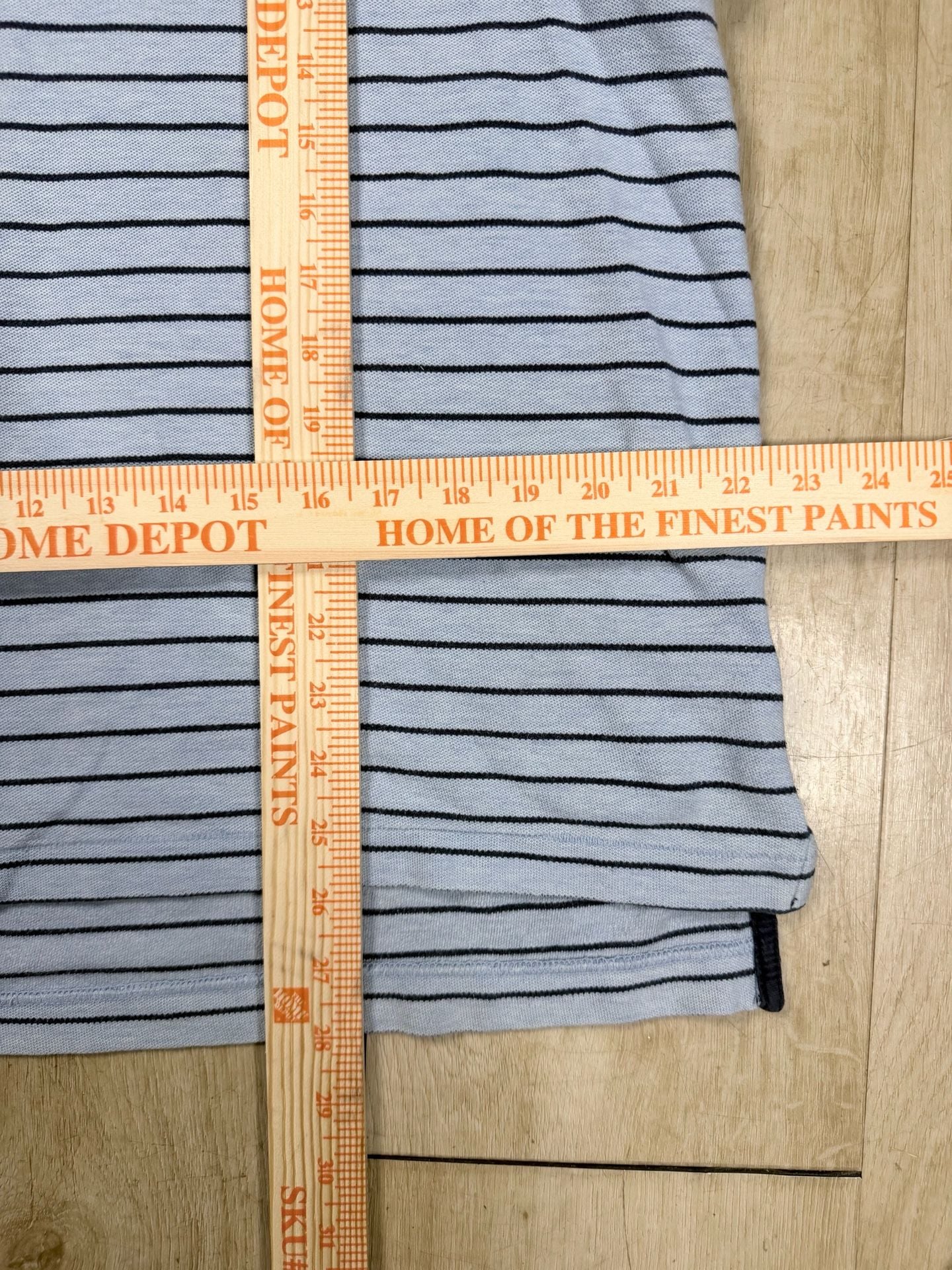 Old Navy Striped Polo Shirt Size L Blue Black Short Sleeve Golf Casual 6