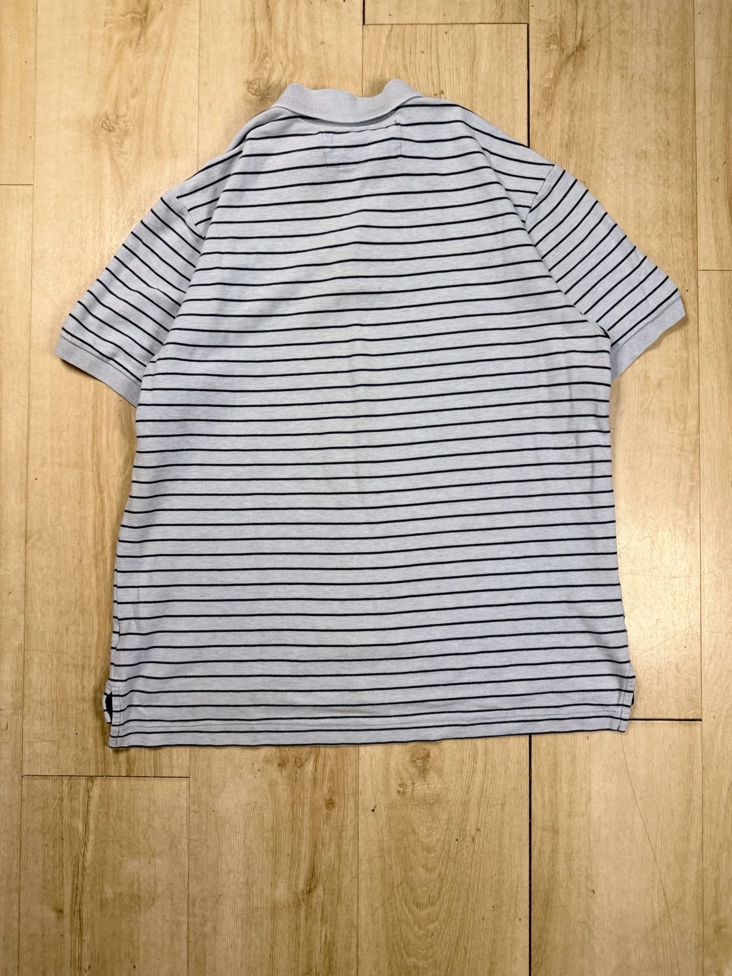 Old Navy Striped Polo Shirt Size L Blue Black Short Sleeve Golf Casual 7