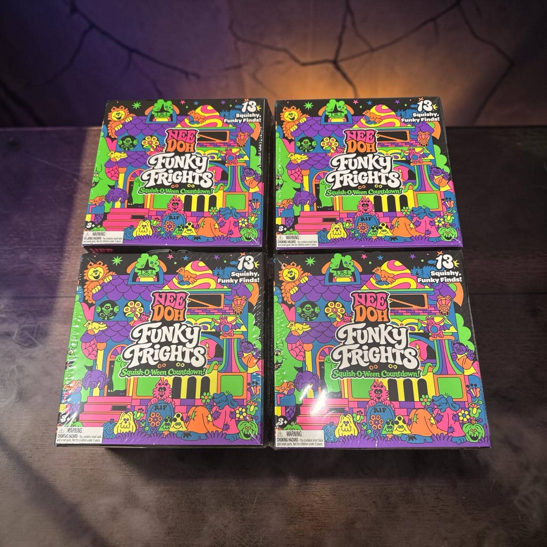 Schylling NeeDoh Funky Frights Squish-O-Ween Countdown Lot Of 4 1