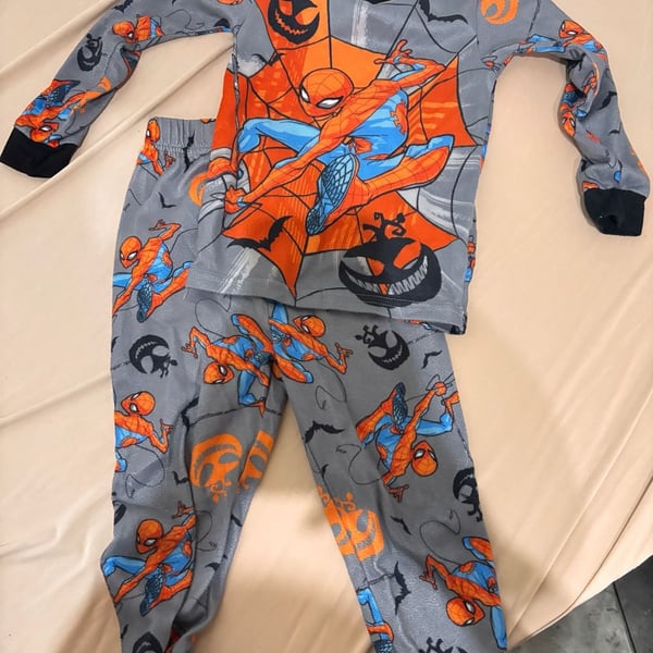 Marvel Spider-Man Halloween Pajama Set Size 4 Gray