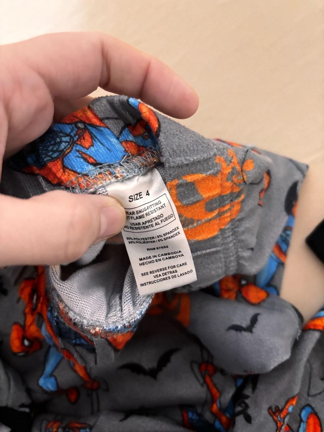 Marvel Spider-Man Halloween Pajama Set Size 4 Gray 3