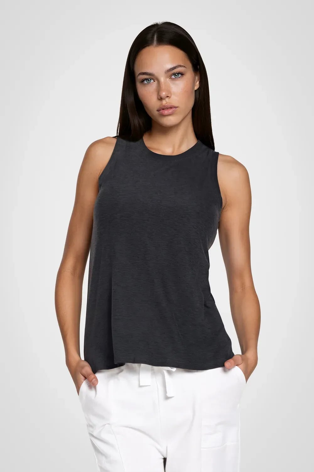 Kyodan Breakthrough Tank Top, sz medium, women’s muscle charcoal 10