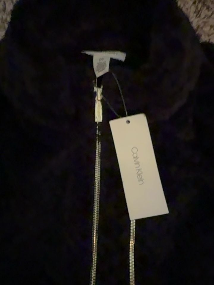 Calvin Klein NWT Women’s M Black Sherpa Teddy Fleece Zip Jacket M8XET887 10