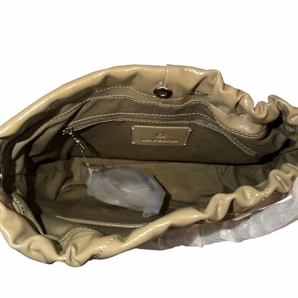 La Festin Genuine Leather Quiet Luxury Hobo Shoulder Bag Olive Green 7