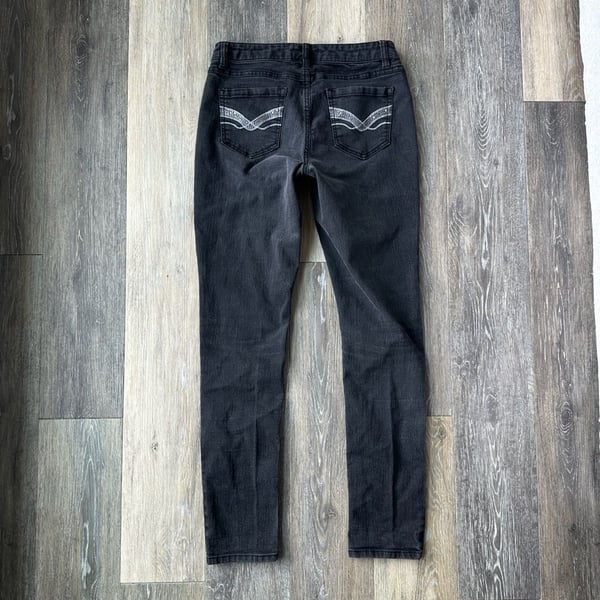 Y2K D.jeans Black Low Rise Skinny Denim Jeans Waist 28"