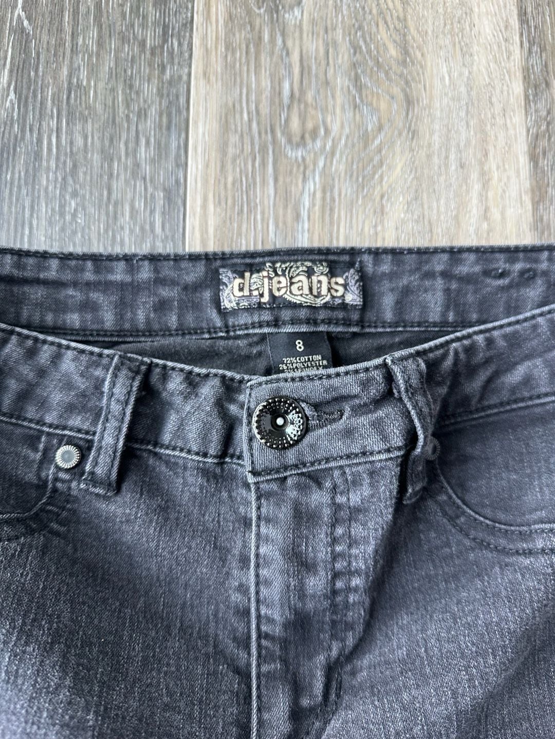 Y2K D.jeans Black Low Rise Skinny Denim Jeans Waist 28" 4