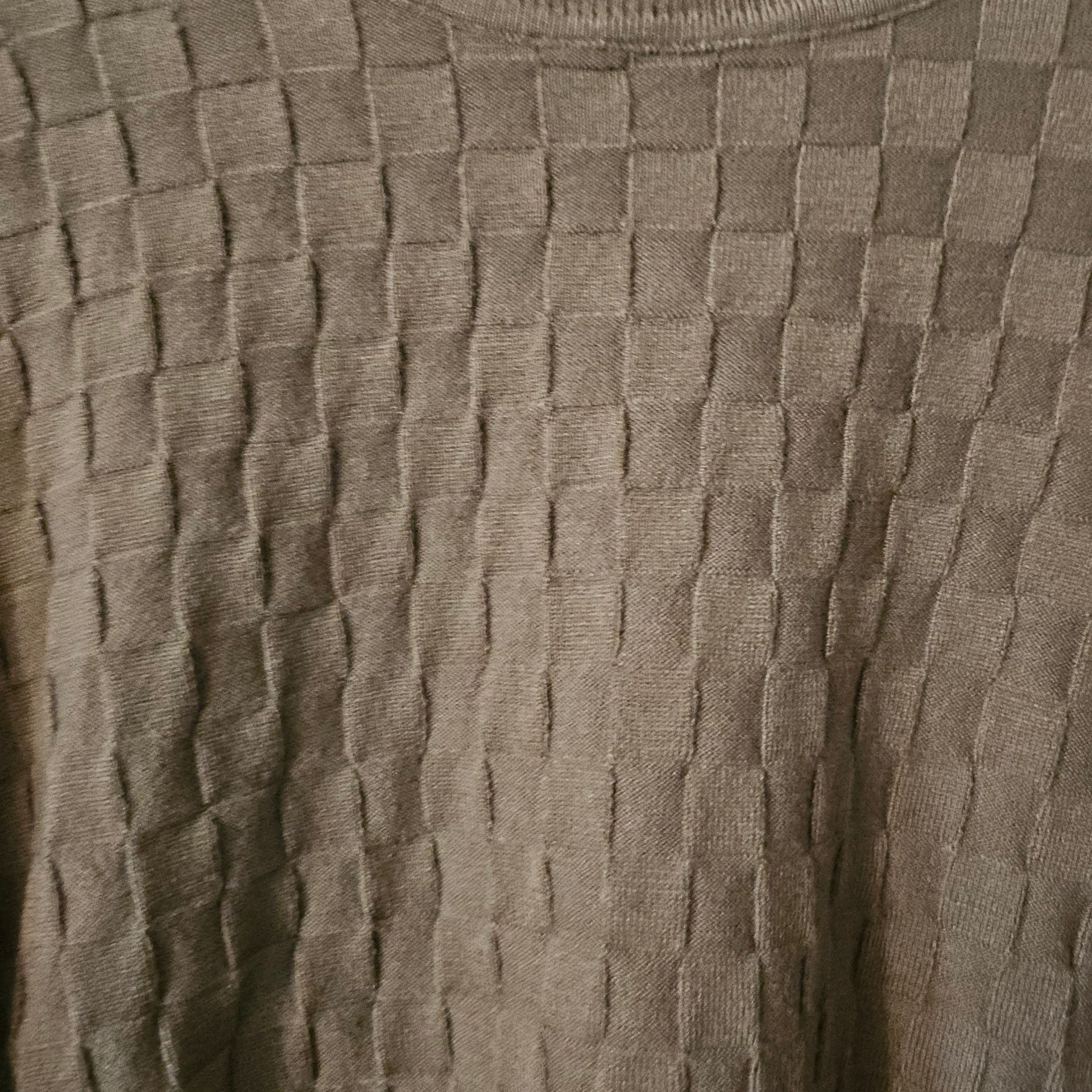 Checkered Knit Sweater Size L Olive 267 6