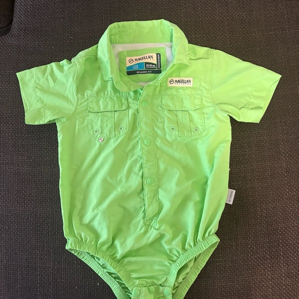Magellan Outdoors Fish Gear Onesie Size 12-18 mo. Green