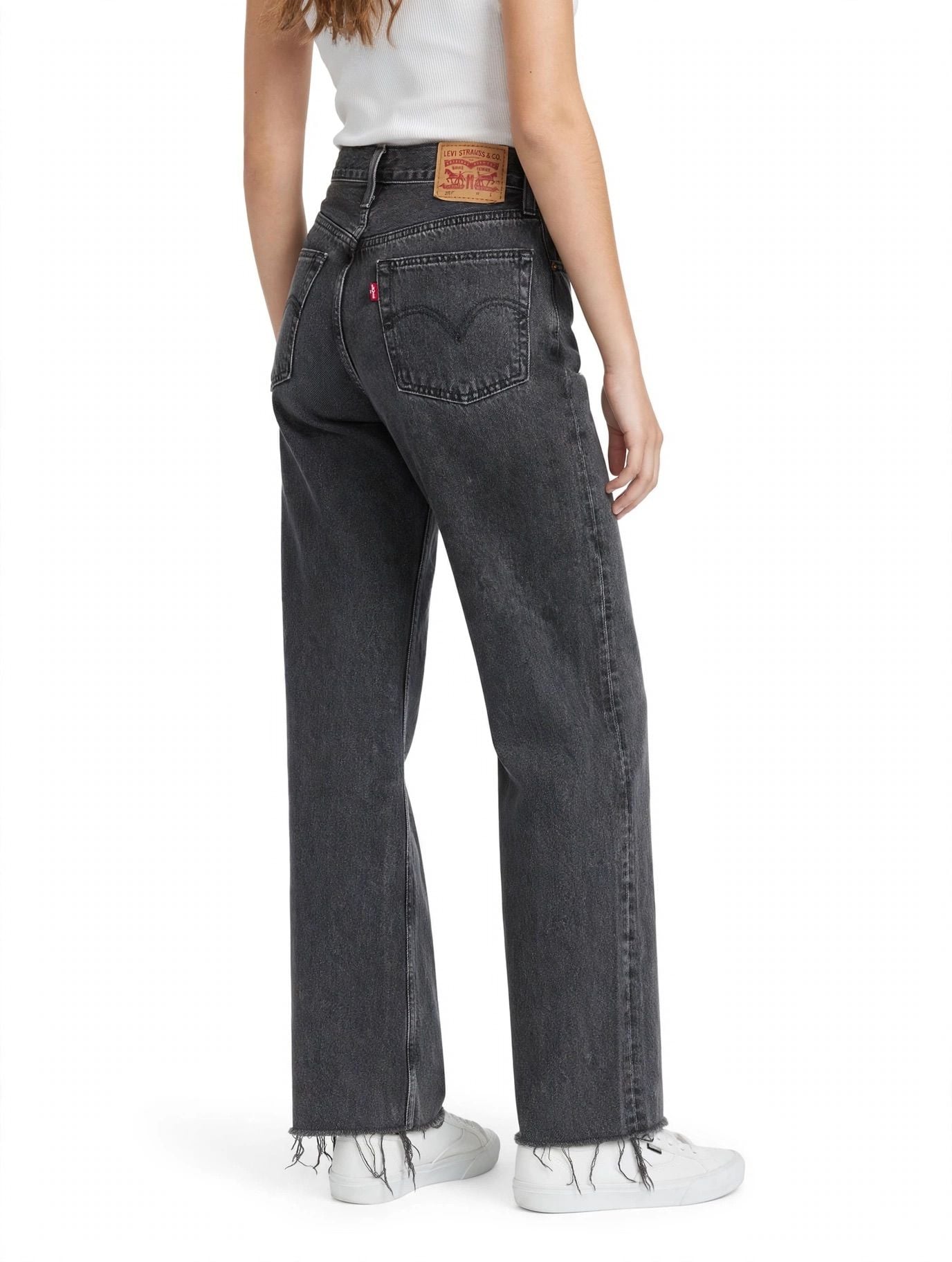 Levi's Ribcage Straight Leg Jeans Black Denim 1
