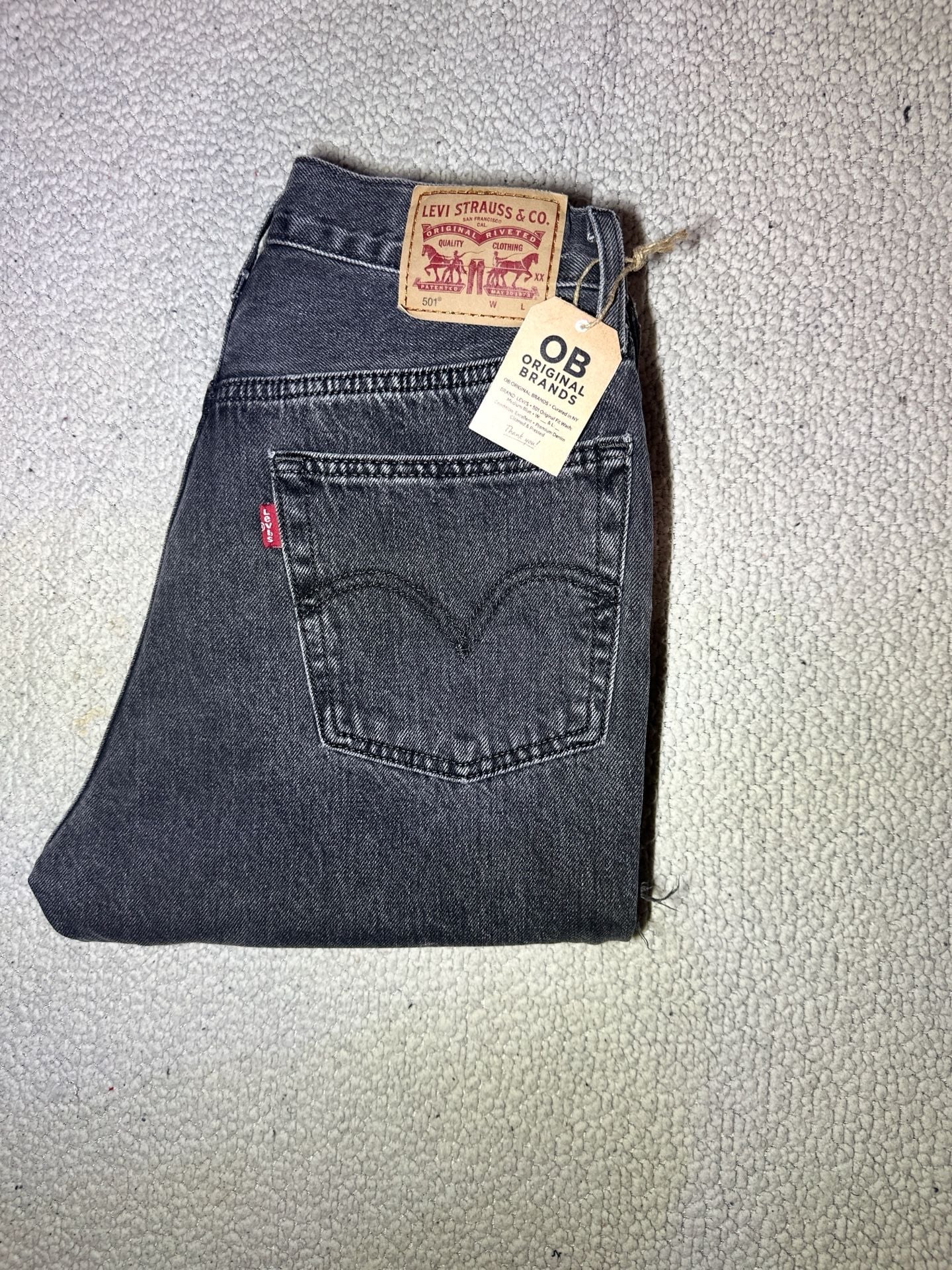 Levi's Ribcage Straight Leg Jeans Black Denim 4