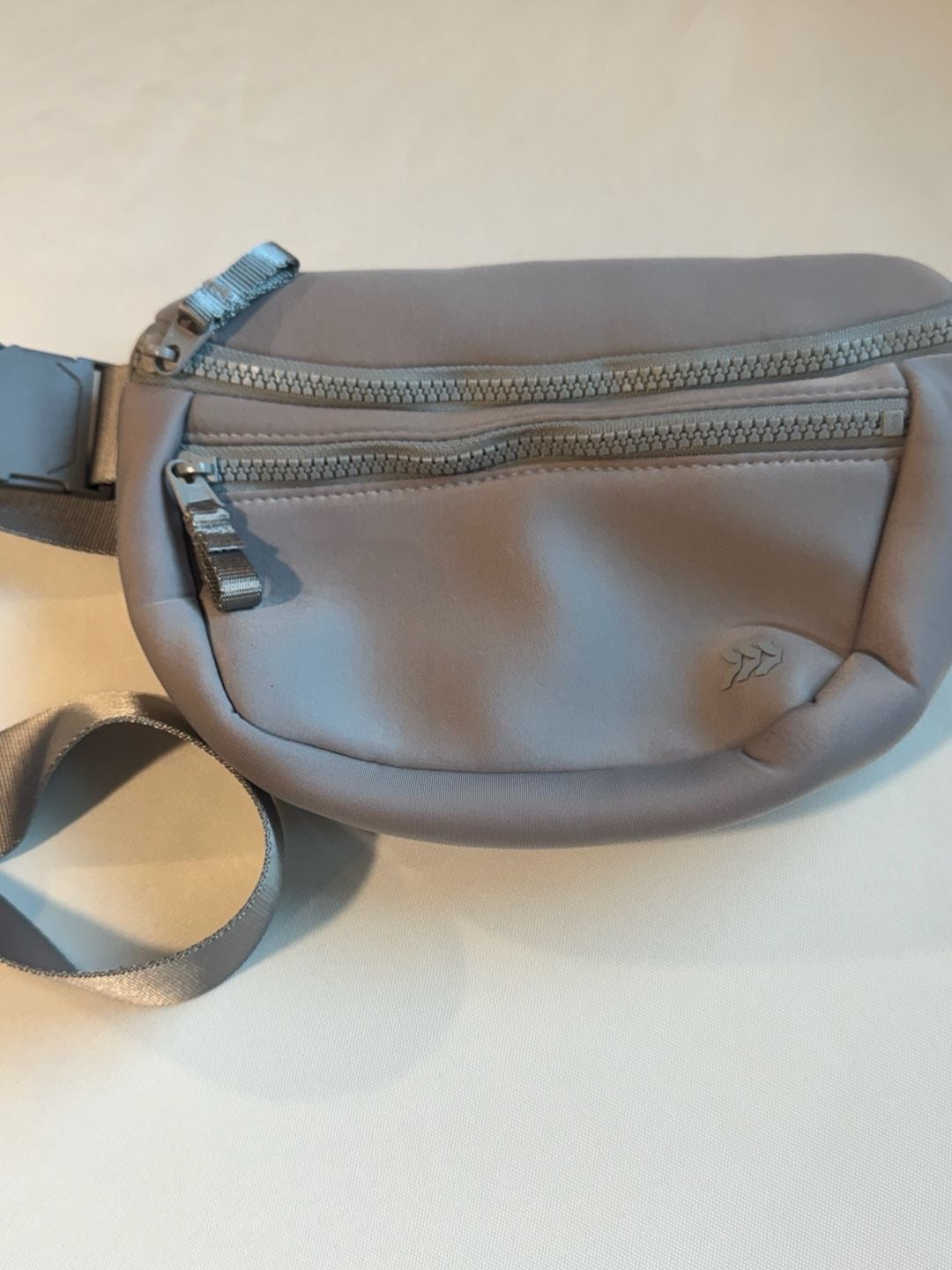 Gray Neoprene Belt Bag Crossbody Fanny Pack Multi Pocket Waist Bag 2