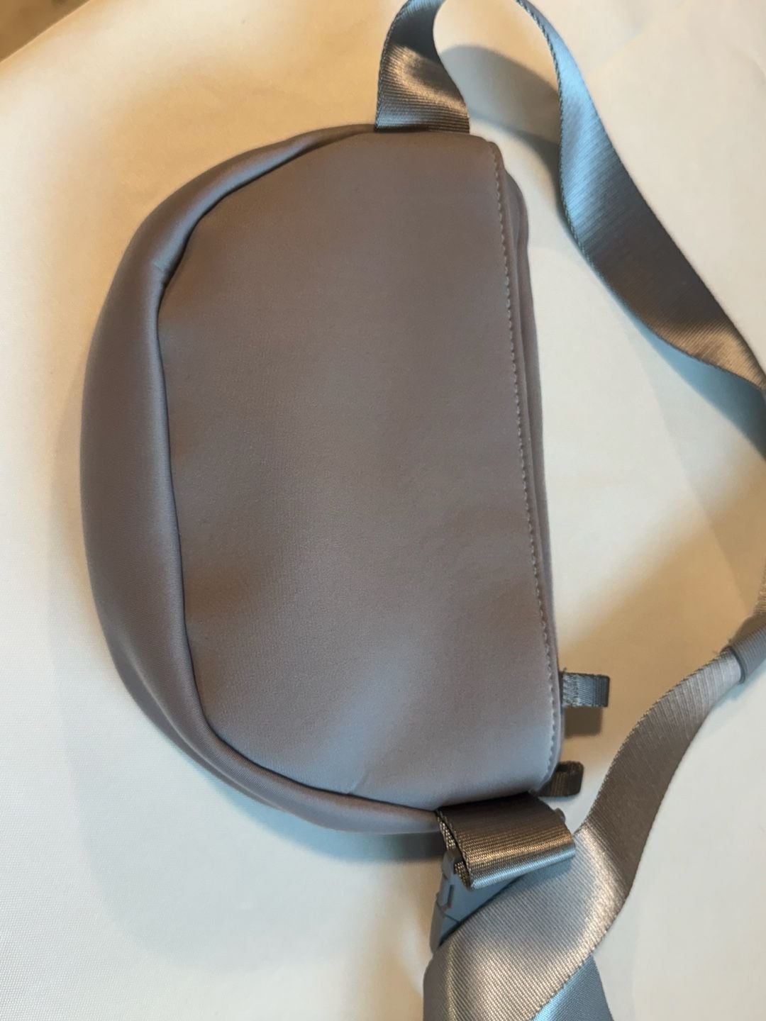 Gray Neoprene Belt Bag Crossbody Fanny Pack Multi Pocket Waist Bag 4