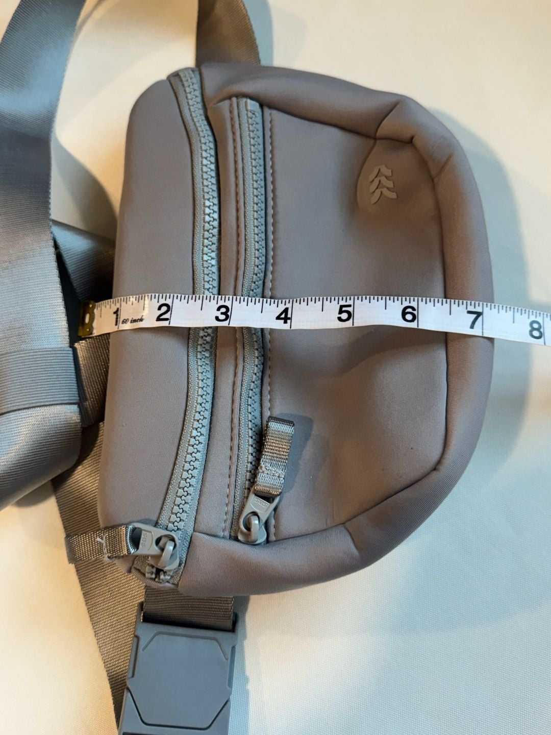 Gray Neoprene Belt Bag Crossbody Fanny Pack Multi Pocket Waist Bag 6