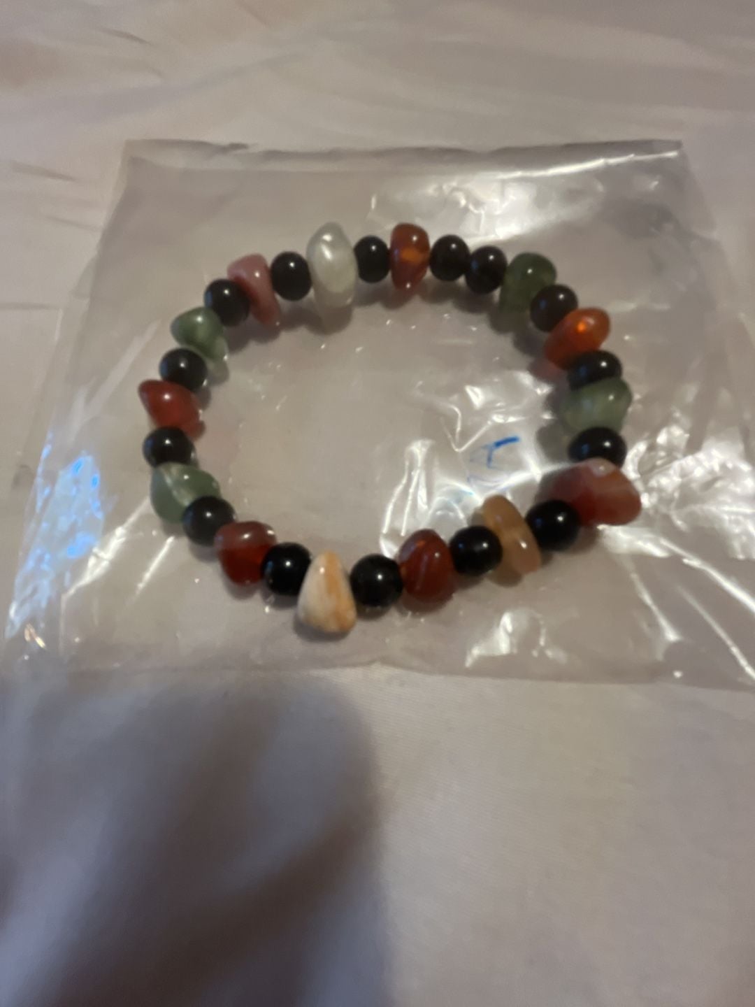 Multicolor Gemstone Crystal Chip And Bead Stretch Bracelet 12