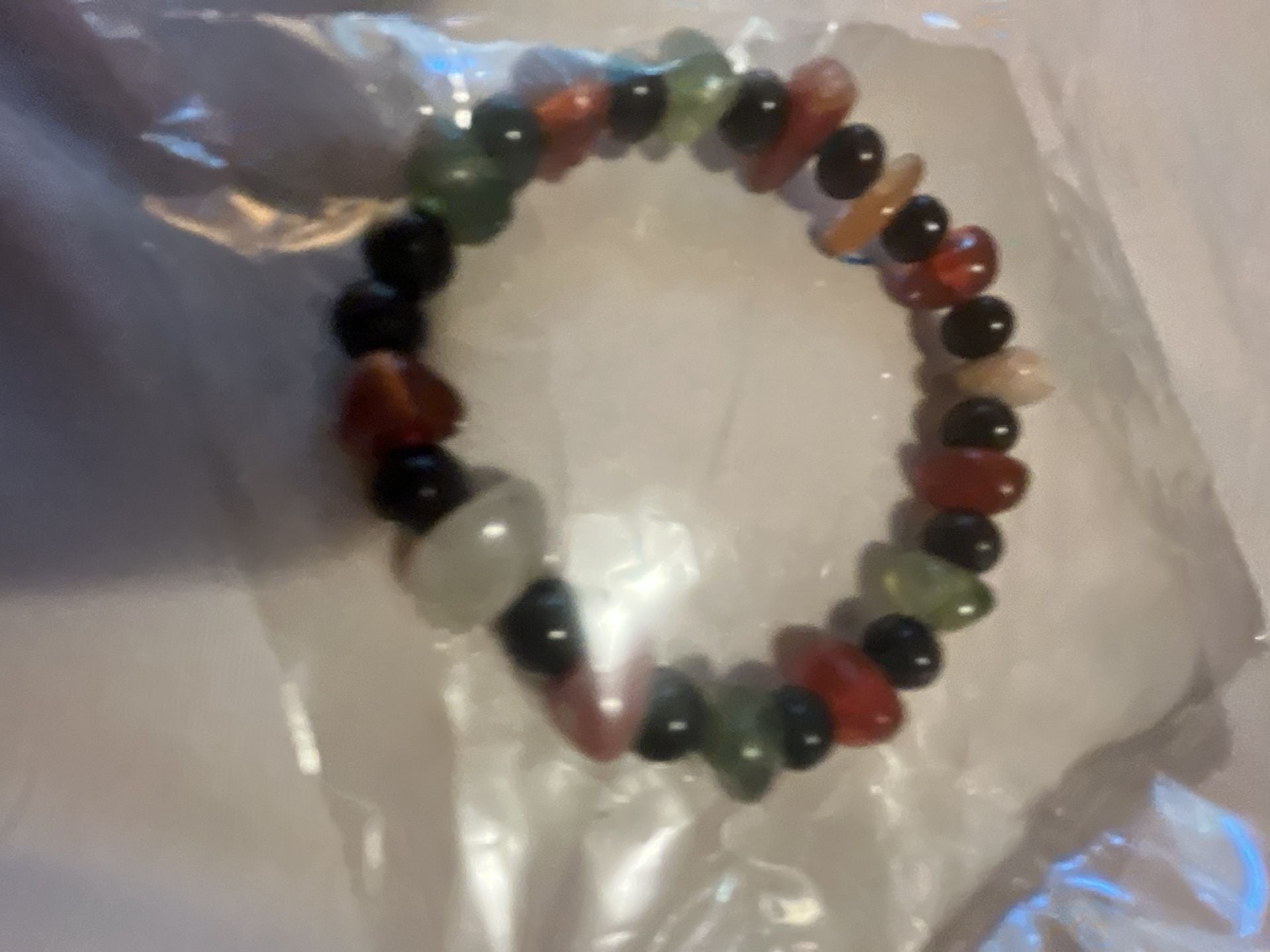 Multicolor Gemstone Crystal Chip And Bead Stretch Bracelet 14