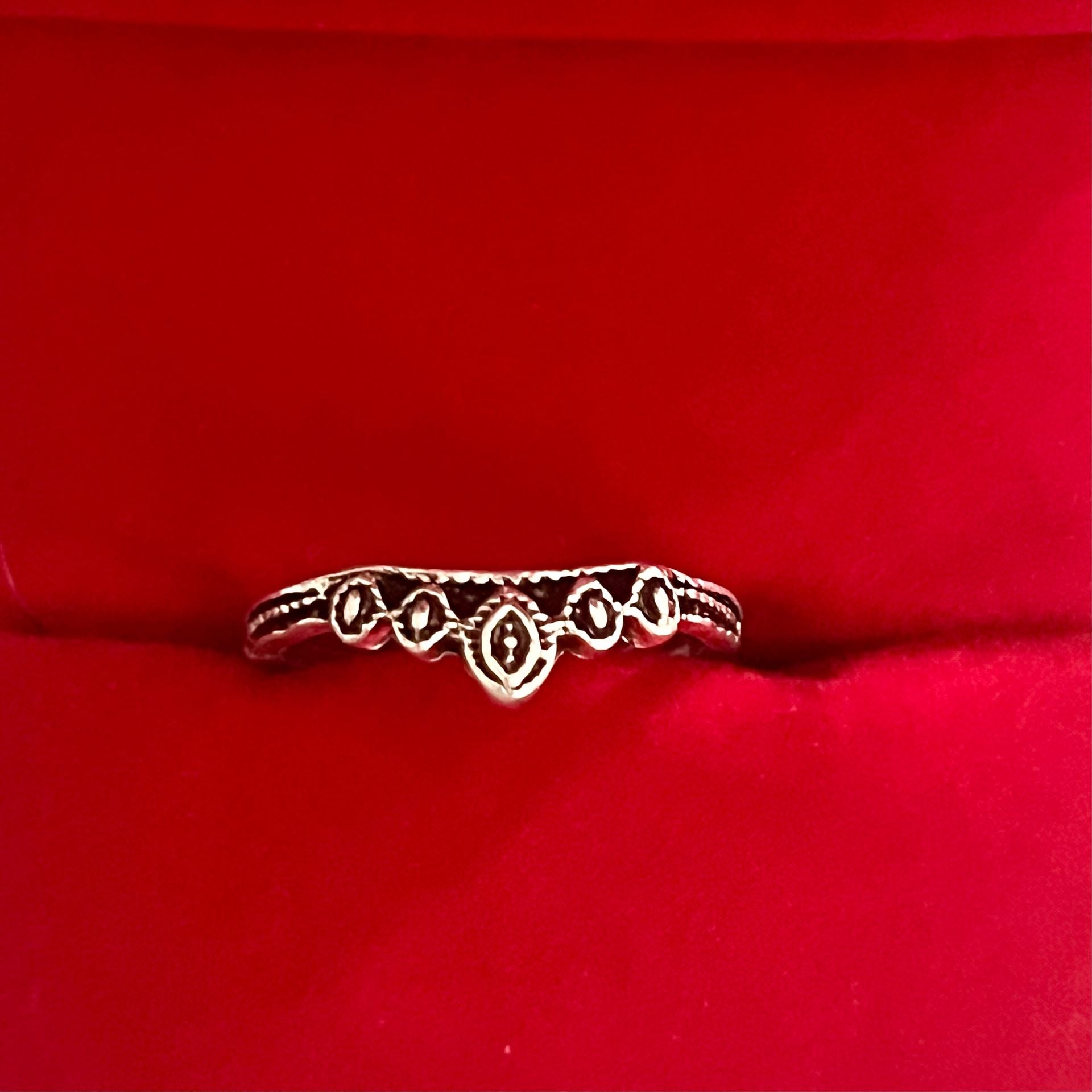 Vintage Silver Crown Titanium Steel Silver Band Size 6 2
