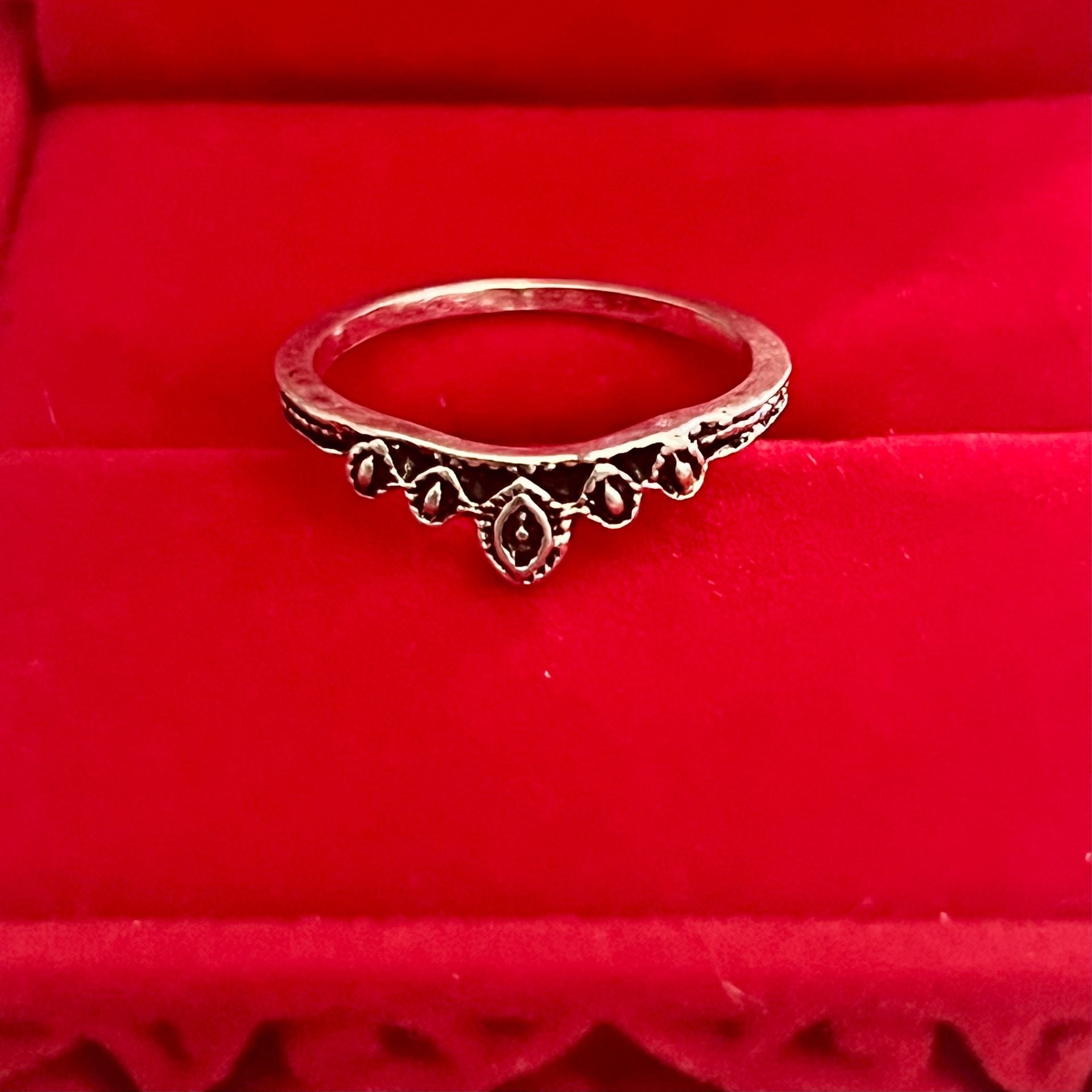 Vintage Silver Crown Titanium Steel Silver Band Size 6 4