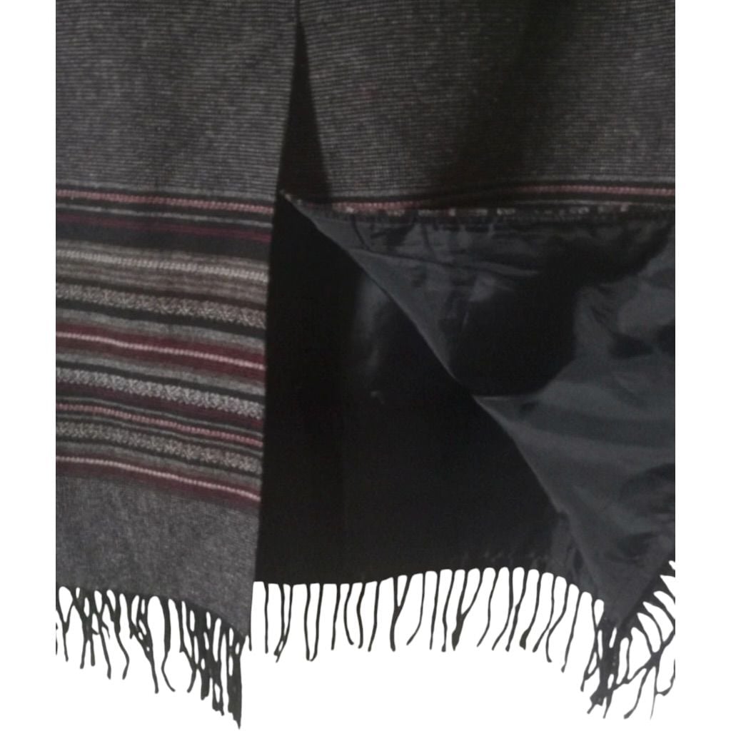 Vtg 90s CC Hughes Wool Blend Midi Skirt Sz 8 Boho Striped Fringe 8
