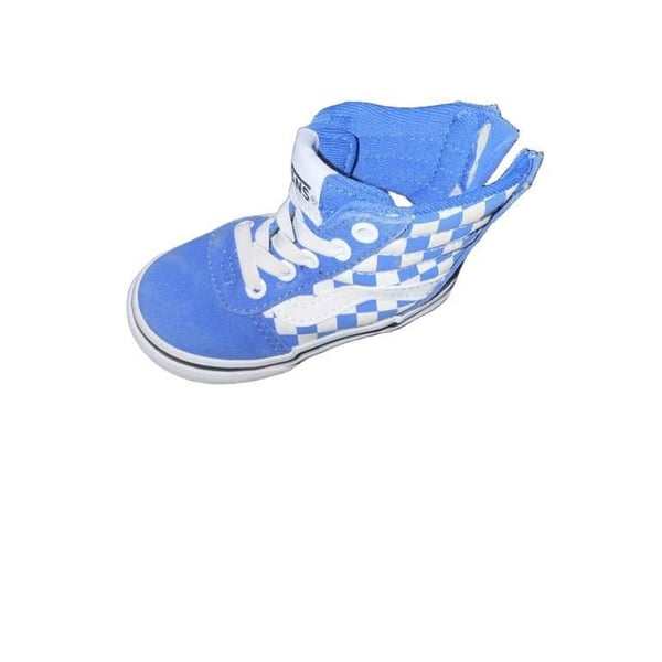 Vans Sk8-Hi Zip Blue White Checkerboard Toddler Shoes