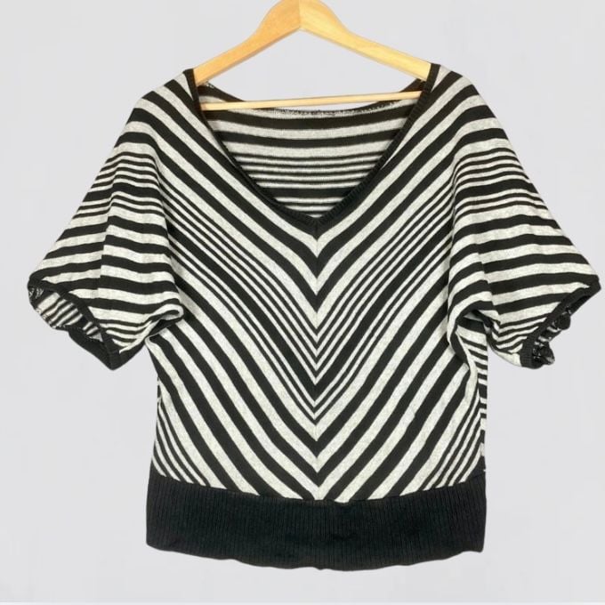 Alyx Black and Gray Striped Cotton Sweater Size M 2