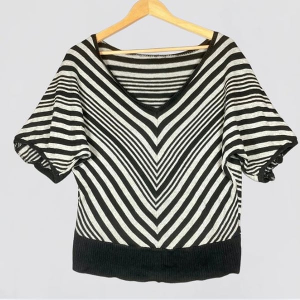 Alyx Black and Gray Striped Cotton Sweater Size M