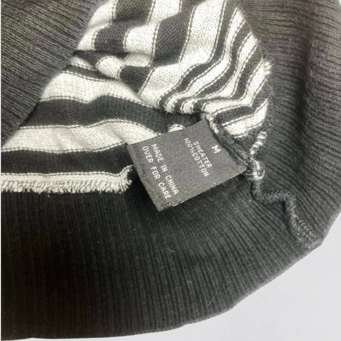 Alyx Black and Gray Striped Cotton Sweater Size M 5