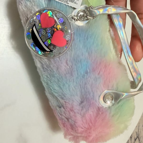 The Children's Place Faux Fur Emoji Glasses Case Rainbow