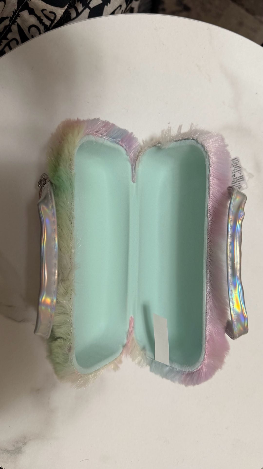 The Children's Place Faux Fur Emoji Glasses Case Rainbow 6