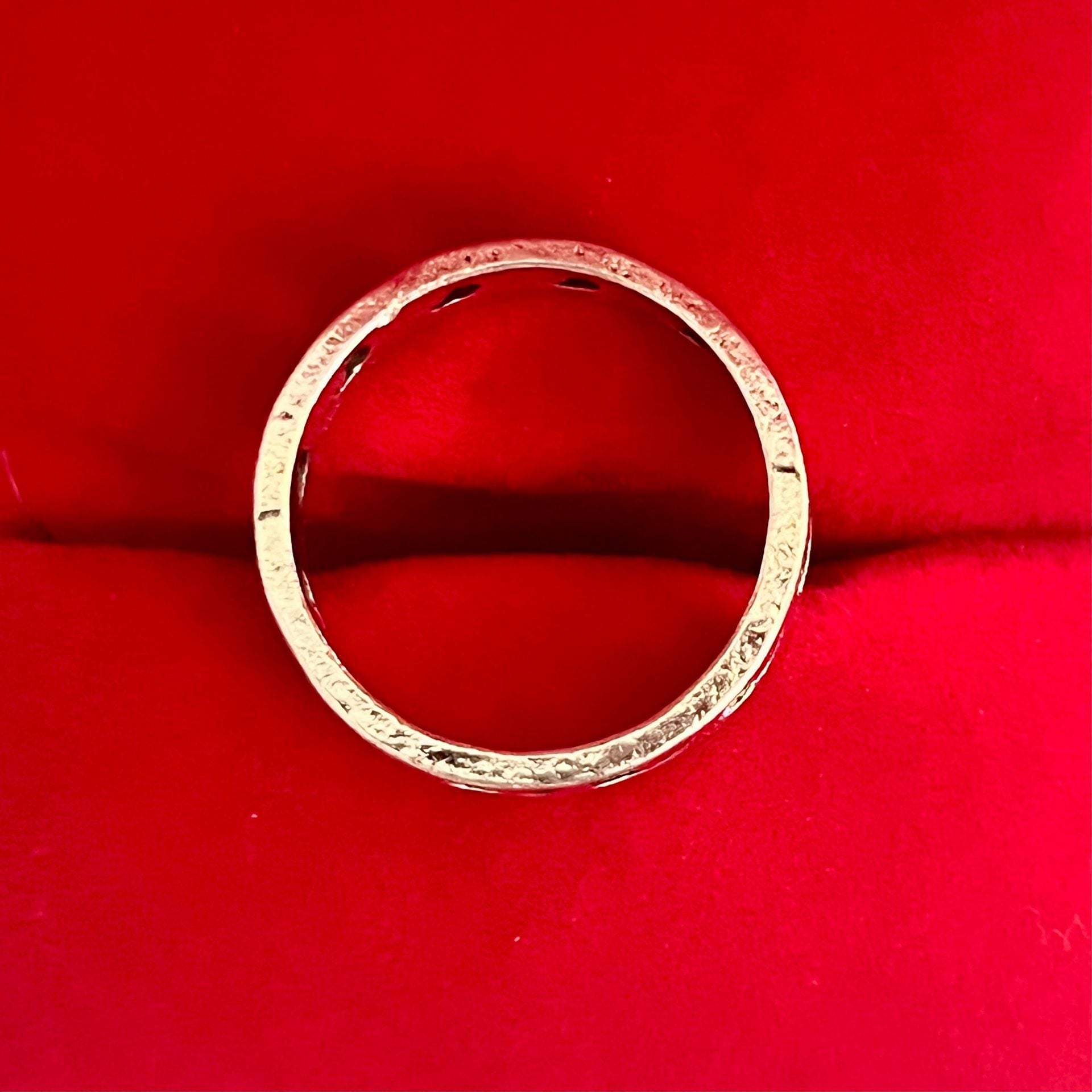Cutout Wave Ring Titanium Steel Silver Size 6 3