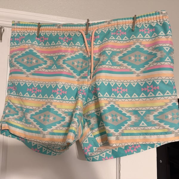 Chubbies Swim Trunks Size XL Geometric Aztec Print Lined Board Shorts