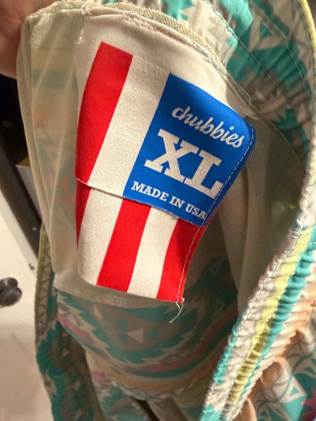 Chubbies Swim Trunks Size XL Geometric Aztec Print Lined Board Shorts 3