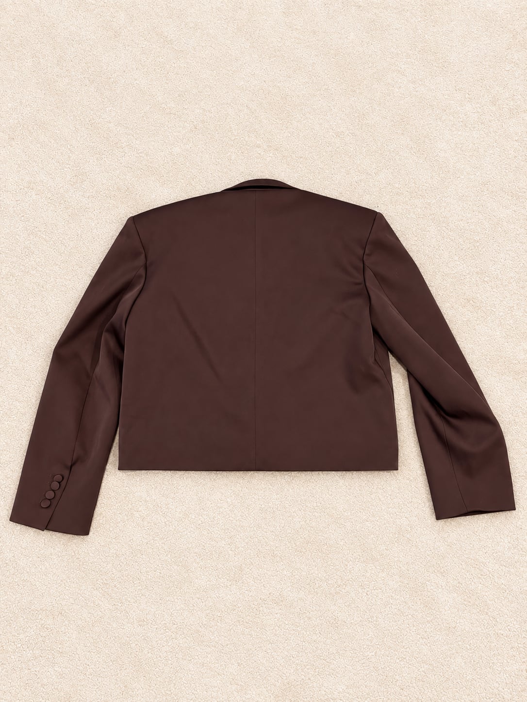Zara Chocolate Brown Cropped Double Breasted Blazer XS 4