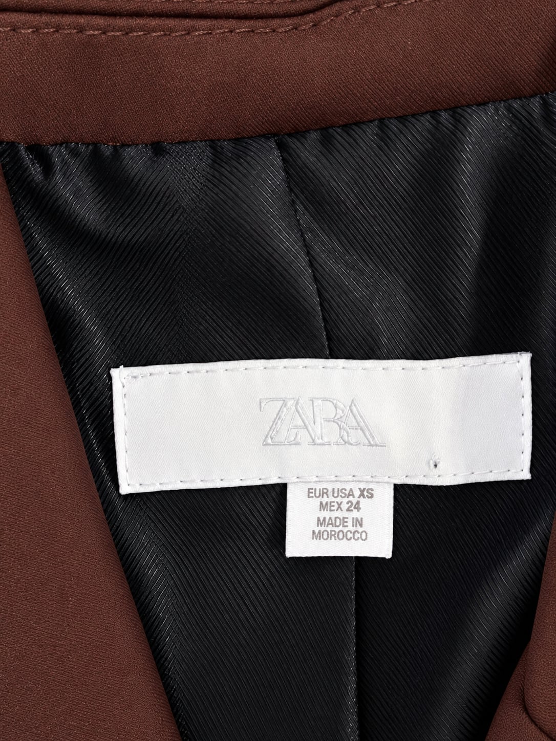 Zara Chocolate Brown Cropped Double Breasted Blazer XS 5