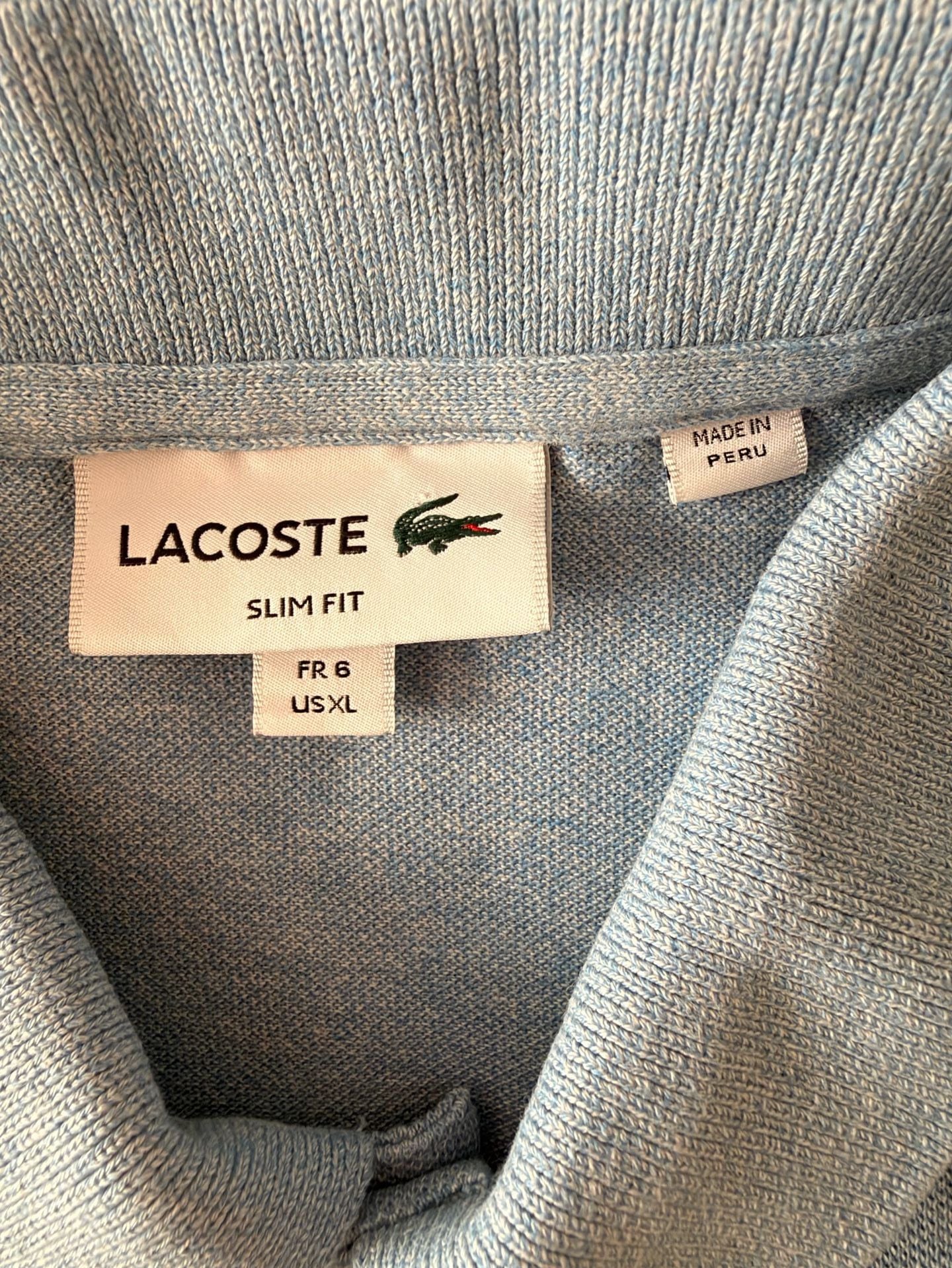 Lacoste Slim Fit Polo Shirt US XL Light Blue 3
