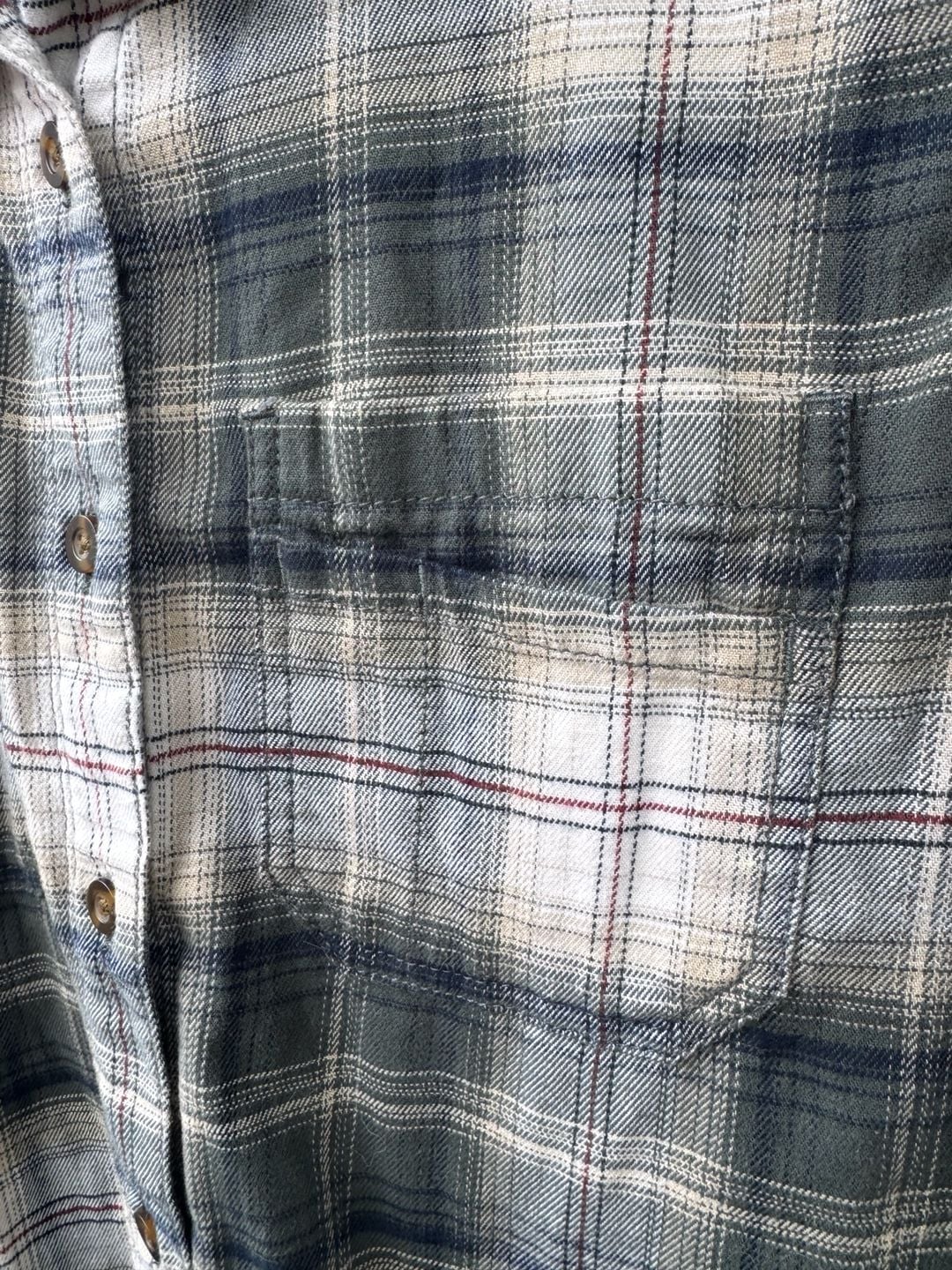 Carhartt Plaid Flannel Button Up Shirt Size S 4/6 Green White 4