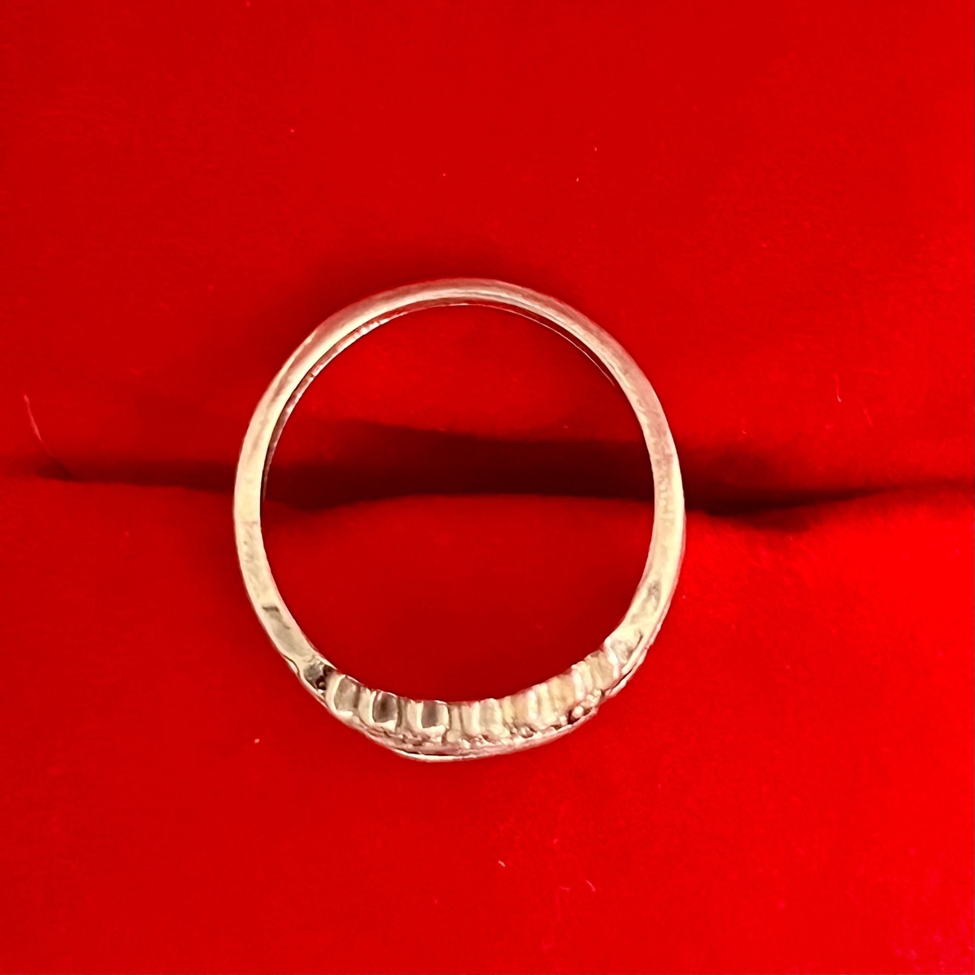 Evil Eye Sunburst Titanium Silver Ring S 4