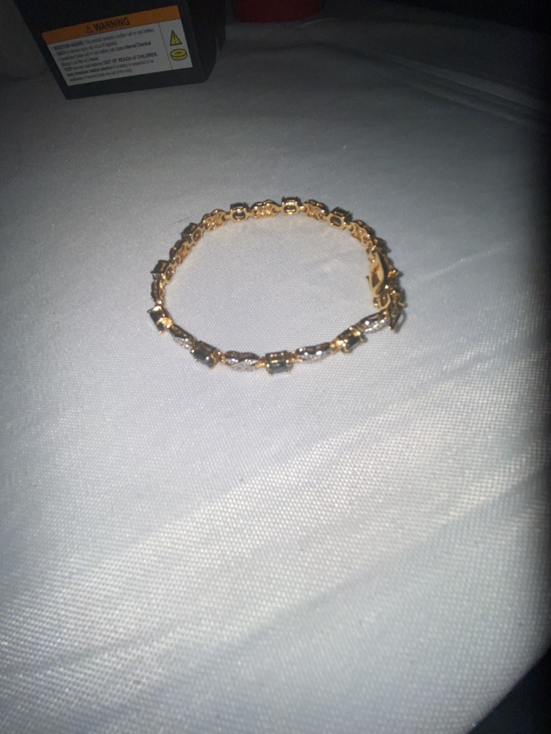 Prime Art & Jewel Gold Vermeil Sterling Silver Sapphire Tennis Bracelet 1