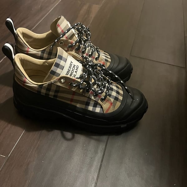Burberry Arthur Vintage Check Cotton Sneakers Archive Beige