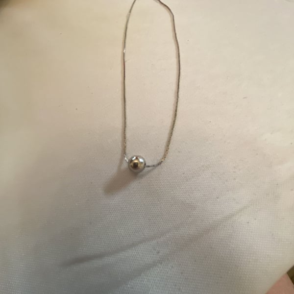 Sterling Silver Ball Pendant Necklace Silver Chain