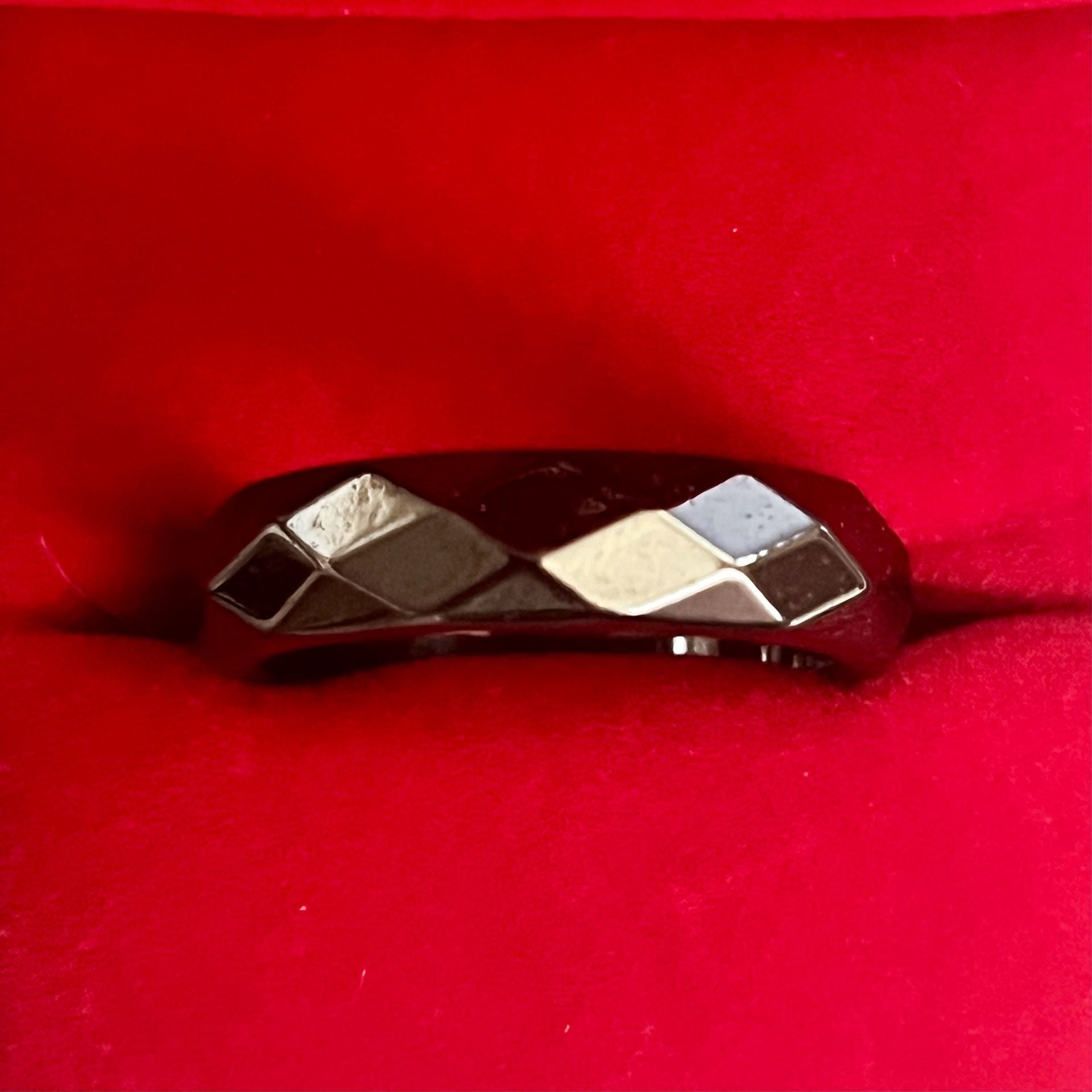 Hematite Stone Multifaceted Black Band Ring Size 13 2