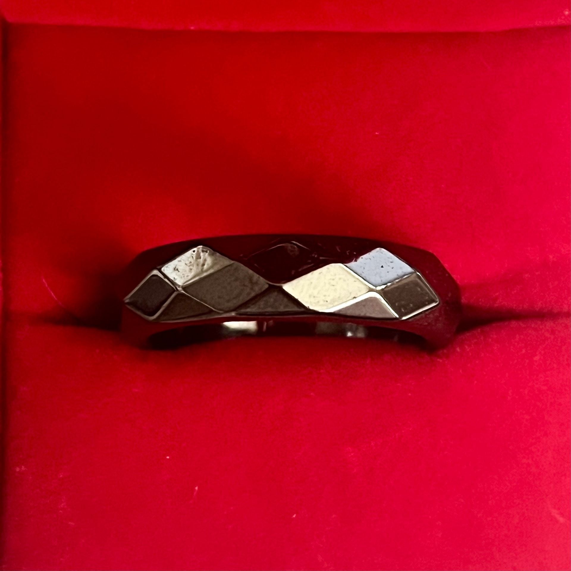 Hematite Stone Multifaceted Black Band Ring Size 13 3
