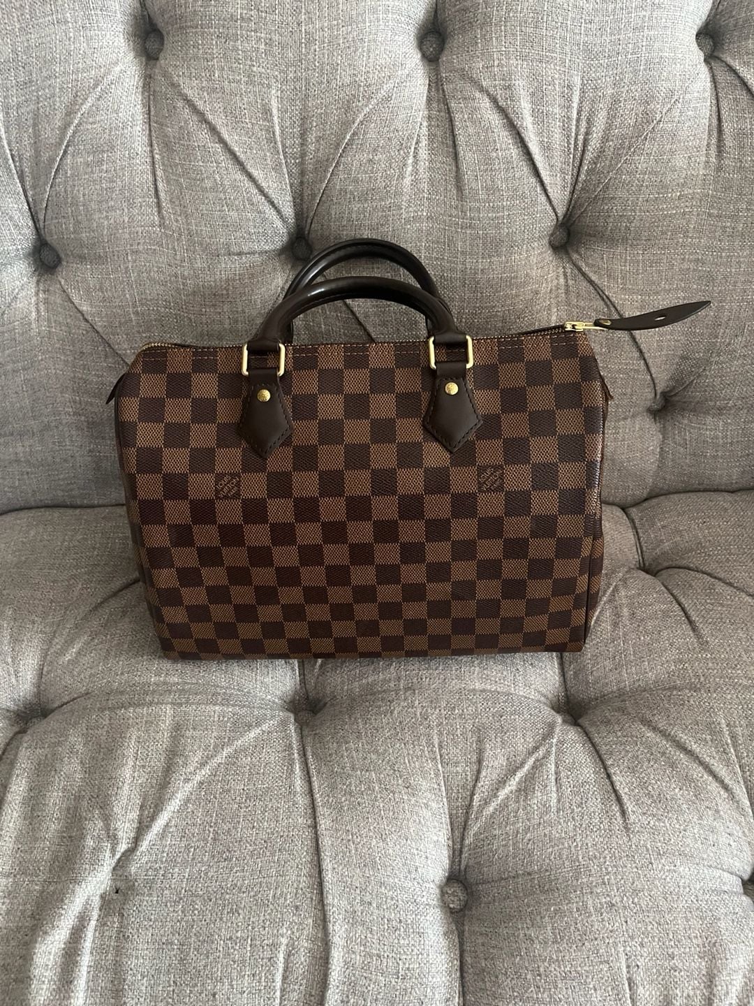 Louis Vuitton Damier Ebene Speedy 30 Handbag Brown 2