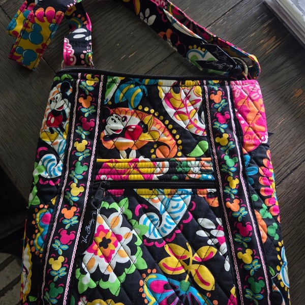 Vera Bradley Disney Midnight With Mickey Hipster Crossbody Bag Black