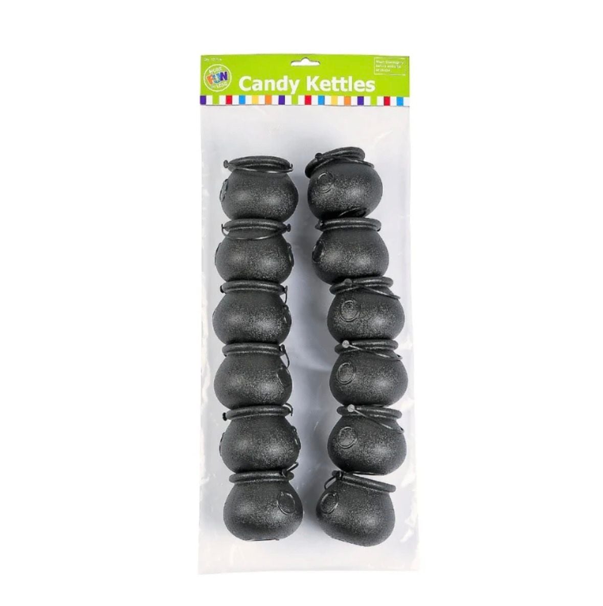 Black Mini Candy Kettles Cauldrons 12-Pack Holiday Theme Party Favors 1